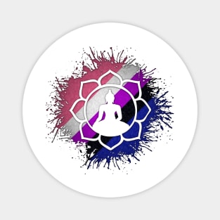 Paint Splatter Gender Fluid Pride Flag Lotus Symbol Magnet